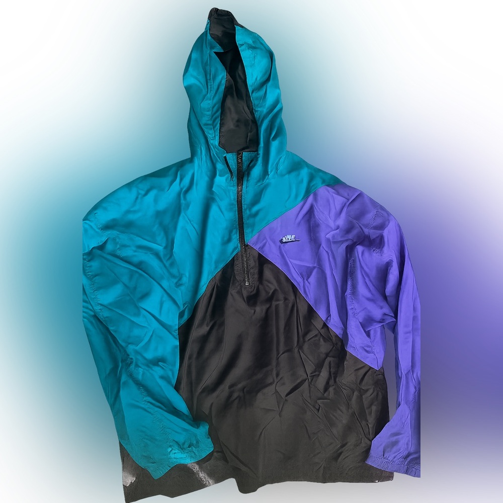 Nike Teal and Black Windbreaker